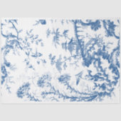 Papier Mousseline Pagode bleue vintage et blanche Chinoiserie (Recto)