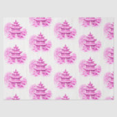Papier Mousseline Pagode Rose Chinoiserie (Recto)