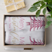 Papier Mousseline Pagode Rouge Arbre de Noël Papier Tissu (Cadeau)