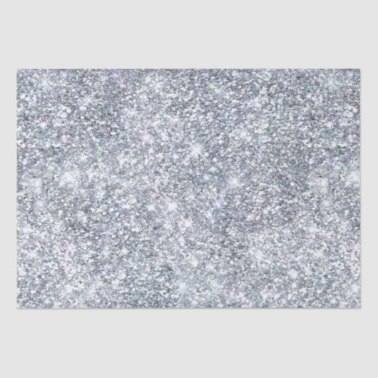 Papier Mousseline Pailleté d'argent Glam Bling Tendance Cadeau éléga (Recto)