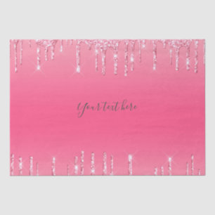 Papier Mousseline Pailleté rose personnalisé tendance girly goutte à