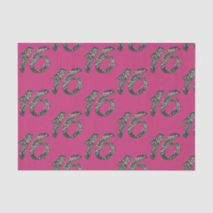 Papier Mousseline Paillettes Argentées Pailletées 16 Seize 16ème Ann