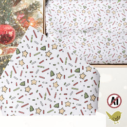 Papier Mousseline Paillettes de biscuits de Noël festives