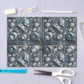 Papier Mousseline Paillettes de diamants et de denim Bijoux glamour (Artisanat)