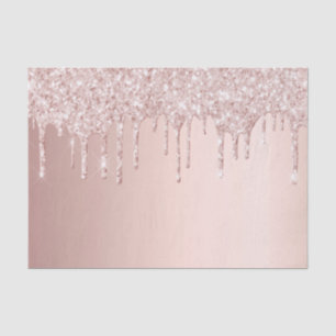 Papier Mousseline Paillettes de rose gold gouttes rose scintillement