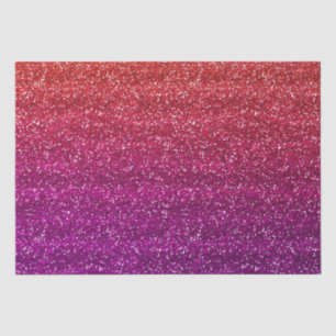 Papier Mousseline Paillettes dégradé orange et violet scintillant