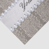 Papier Mousseline Paillettes et diamants argentés de Faux (Détail)