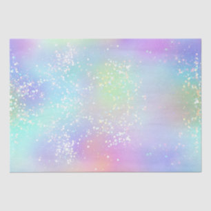 Papier Mousseline Paillettes holographiques et feuille iridescente a