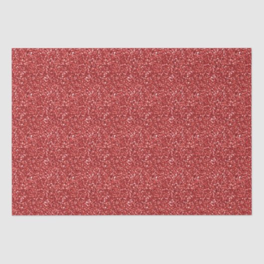 Papier Mousseline Paillettes Rouges (Recto)