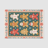 Papier Mousseline Pain d'épice enchanté Noël Cookie et arbre (Recto)