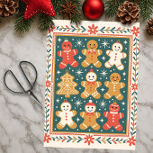 Papier Mousseline Pain d'épice enchanté Noël Cookie et arbre