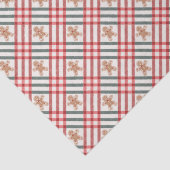 Papier Mousseline Pain d'épices de Noël Plaid Rouge Vert (Détail)