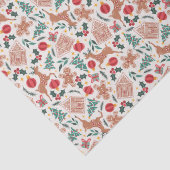 Papier Mousseline Pain d'épices, rennes et arbre de Noël (Détail)