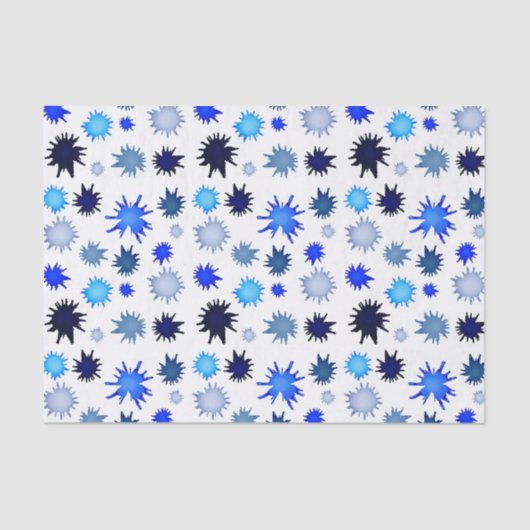 Papier Mousseline Paint Splash in Blue Pattern (Recto)