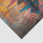 Papier Mousseline Paire de chats portant des Casquettes (Détail)