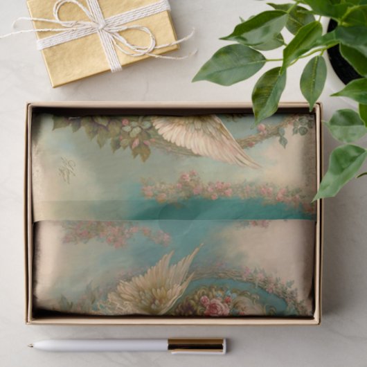 Papier Mousseline Paire de Cupidons (Cadeau)