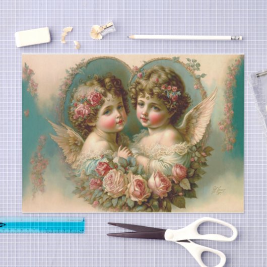 Papier Mousseline Paire de Cupidons (Artisanat)