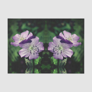 Papier Mousseline Paire de fleurs de géranium violet Paire de découp