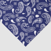 Papier Mousseline Paisley bleu et blanc (Détail)