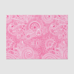 Papier Mousseline Paisley Florale Rose Sur Arrière - plan Changeable
