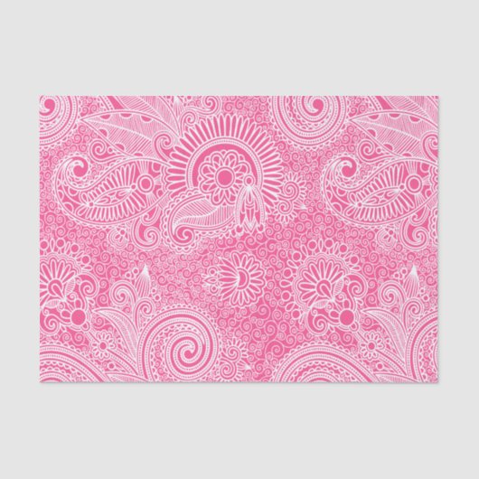 Papier Mousseline Paisley Florale Rose Sur Arrière - plan Changeable (Recto)