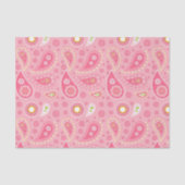 Papier Mousseline Paisley franchement rose (Recto)