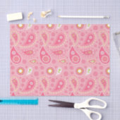 Papier Mousseline Paisley franchement rose (Artisanat)