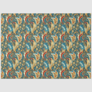 Papier Mousseline Paisley Golden Flower Abstrait Motif 2