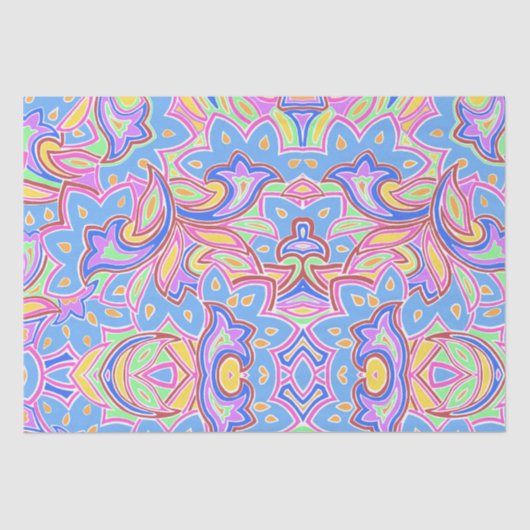 Papier Mousseline Paisley Multi (Recto)