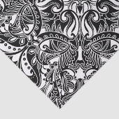 Papier Mousseline Paisley noir et blanc (Détail)