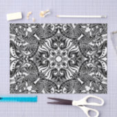 Papier Mousseline Paisley noir et blanc (Artisanat)