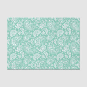 Papier Mousseline Paisley Vintage blanc sur Arrière - plan vert ment