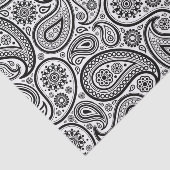 Papier Mousseline Paisley Vintage noire et blanche (Détail)