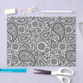 Papier Mousseline Paisley Vintage noire et blanche (Artisanat)