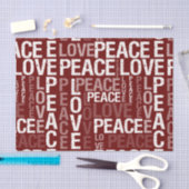 Papier Mousseline Paix rouge et amour (Artisanat)