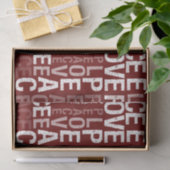 Papier Mousseline Paix rouge et amour (Cadeau)