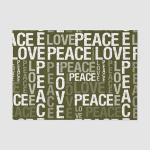 Papier Mousseline Paix verte et amour