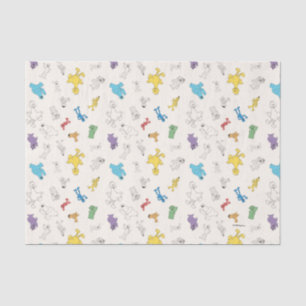 Papier Mousseline Pal de rue Sésame Motif Vintage coloré