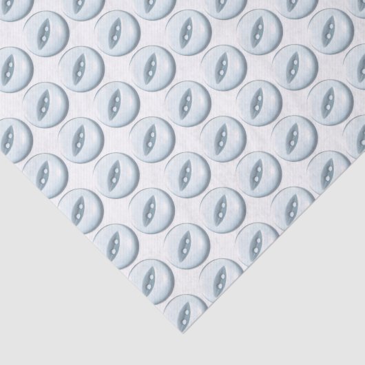Papier Mousseline Pale Blue Sewing Button Pattern  (Détail)