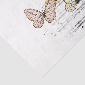 Papier Mousseline Pale Pastel Butterfly Music Decoupage (Détail)