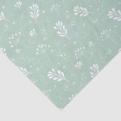 Papier Mousseline Pale Vert Fleurs Feuille Motif Nature Découpage (Détail)