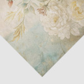 Papier Mousseline Pale Yellow and White Peony Floral Pattern (Détail)
