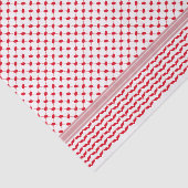 Papier Mousseline Palestinien Rouge et Blanc Keffiyeh (Détail)