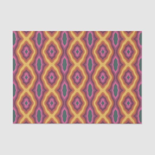 Papier Mousseline Palette Bohème couleur Wavy Lattice Motif Art (Recto)