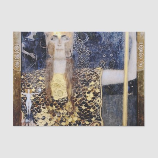 Papier Mousseline Pallas Athena par Gustav et George Klimt, Enhanced (Recto)