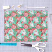 Papier Mousseline Palm Beach Aquarelle de Noël Floral Père Noël (Artisanat)