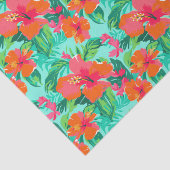 Papier Mousseline Palm Beach Fleurs de l'île tropicale (Détail)