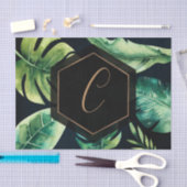 Papier Mousseline Palm Feuille Black Gold Élégant Tropical Été (Artisanat)