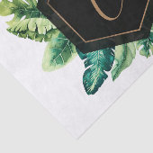 Papier Mousseline Palm Feuille Blanc Or Élégant Tropical Été (Détail)