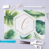 Papier Mousseline Palm Feuille Blanc Or Élégant Tropical Été (Artisanat)